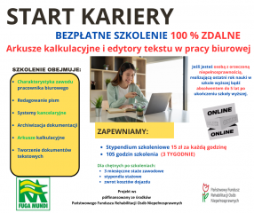 Szkolenie bezpłatne dla osób z orzeczeniem ZDALNE Szkolenie bezpłatne dla osób z orzeczeniem ZDALNE