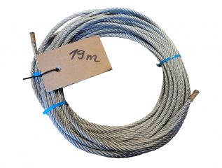 19m - Lina stalowa 8mm ocynk 6x19+FC tyrolka tyrolki 19m - Lina stalowa 8mm ocynk 6x19+FC tyrolka tyrolki