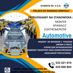 Praca na wakacje bądź dłużej - za granicą - automotive! Praca na wakacje bądź dłużej - za granicą - automotive!