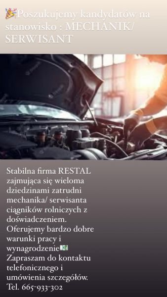 Mechanik/serwisant ciągników rolniczych z doświadczeniem - zdjęcie 1