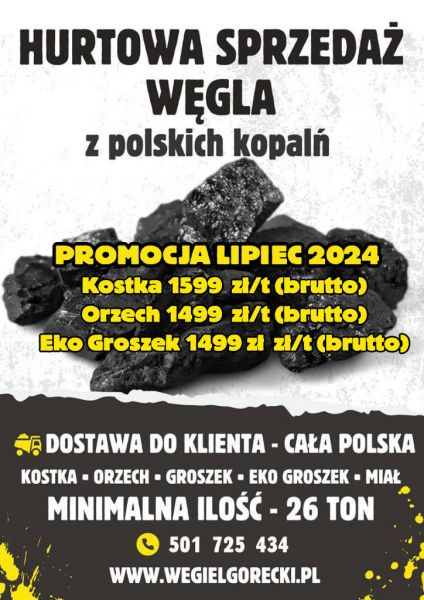 Węgiel hurt z polskich kopalni. Promocja Lipiec 2024 - zdjęcie 1