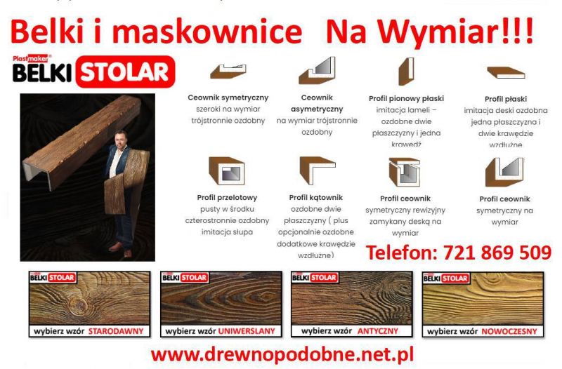 Imitacja drewna Na Wymiar - Maskownice i belki rustykalne marki Stolar - zdjęcie 2