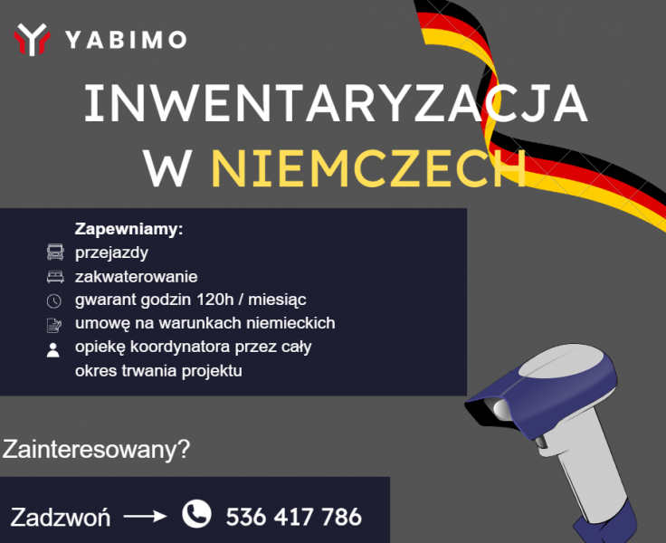 Inwentaryzacja Niemcy 2024. Pracownik inwentaryzacji/Kierowca/Leader - zdjęcie 1