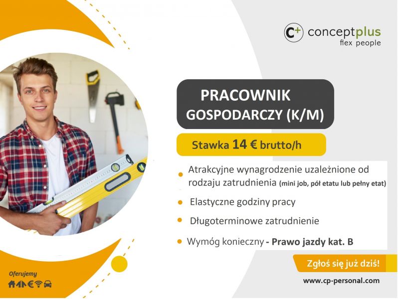 Pracownik gospodarczy (k/m) - Minijob / Poł etatu / Pełny etat- Niemcy - zdjęcie 1