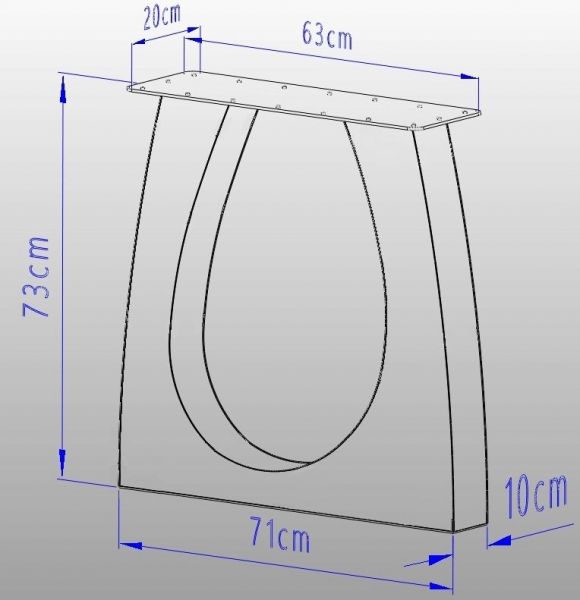 Nogi do stołu 3D ławy biurka stolika loft noga stołu biuro prezes - zdjęcie 2