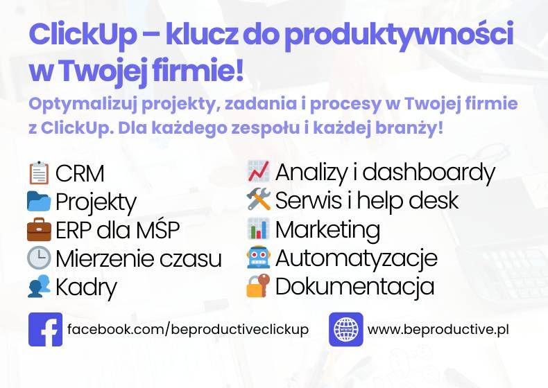 ClickUp dla firm - lepsze zarządzanie z BeProductive.pl - zdjęcie 1