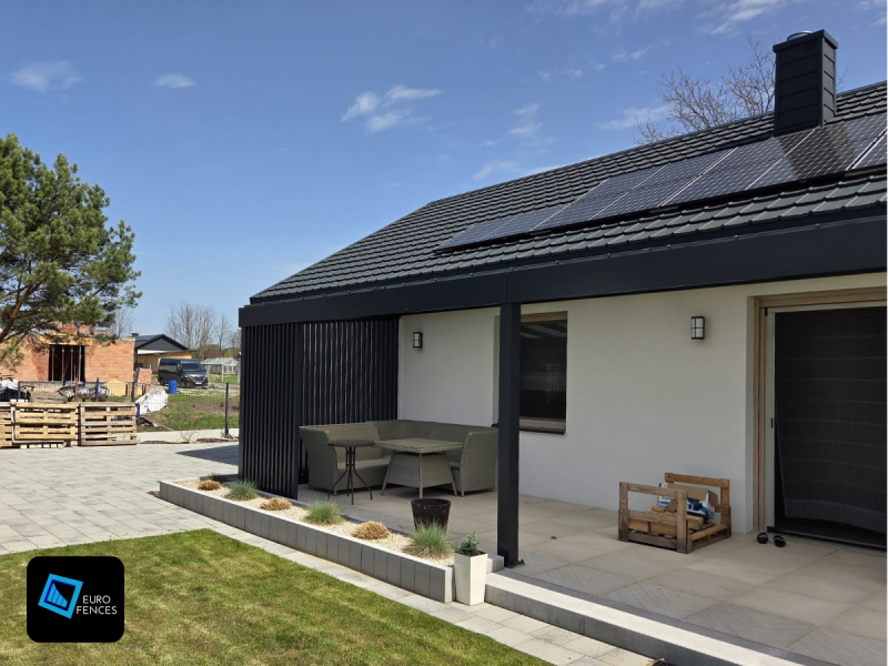 Zadaszenie tarasu, pergola aluminiowa na wymiar - Euro Fences - zdjęcie 3