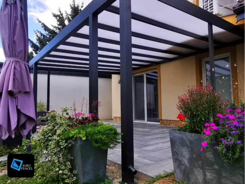 Zadaszenie tarasu, pergola aluminiowa na wymiar - Euro Fences - zdjęcie 6