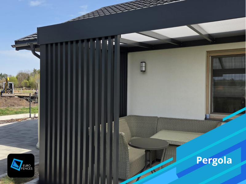 Zadaszenie tarasu, pergola aluminiowa na wymiar - Euro Fences - zdjęcie 7