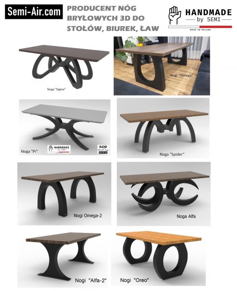 Nogi do stołu 3D rama biurka meble loft noga glamour biuro pająk - zdjęcie 3