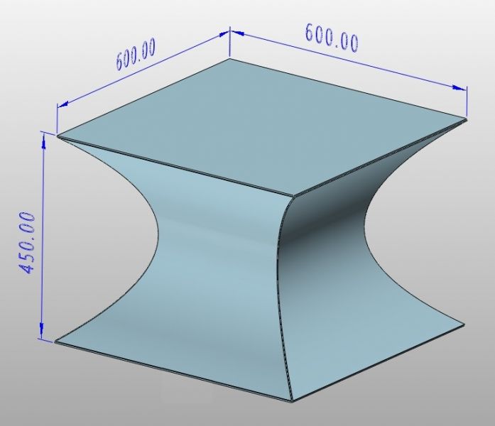 Stolik kawowy bryłowy 3D nowoczesny metal - zdjęcie 3